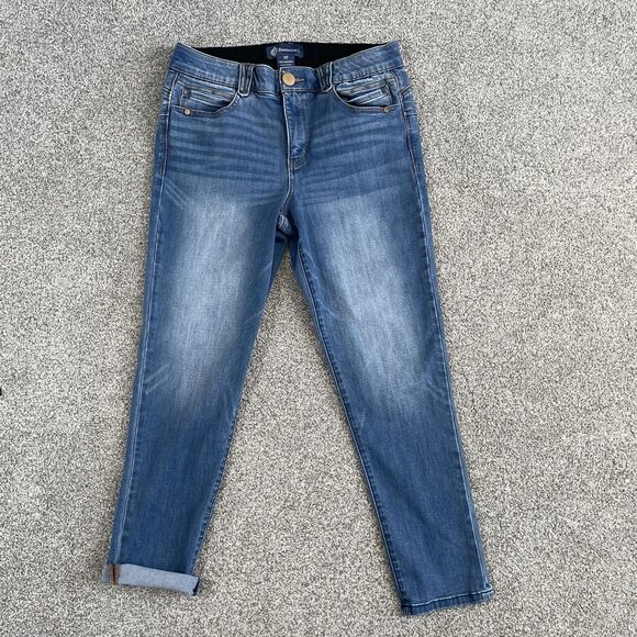Democracy Ab Solution Ankle Skimmer Jeans Womens Blue Stretch Size 10 - Picture 1 of 11